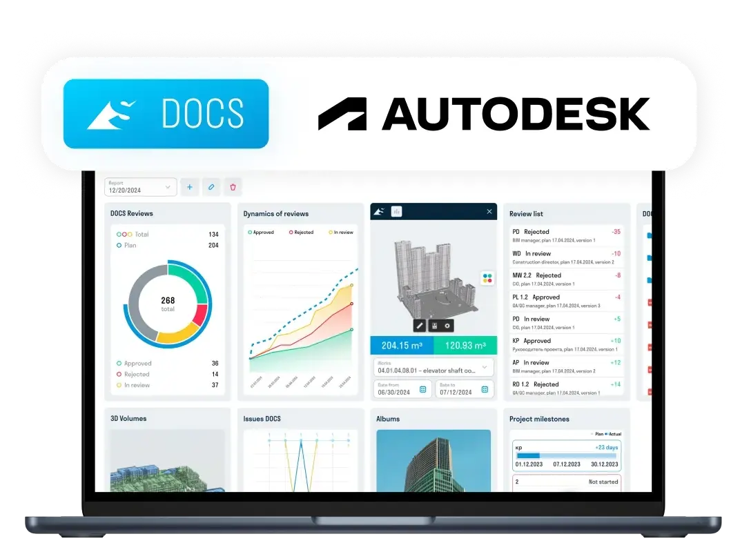 SIGNAX DOCS and Autodesk Construction Cloud reports consolidated in SIGNAX DASHBOARD